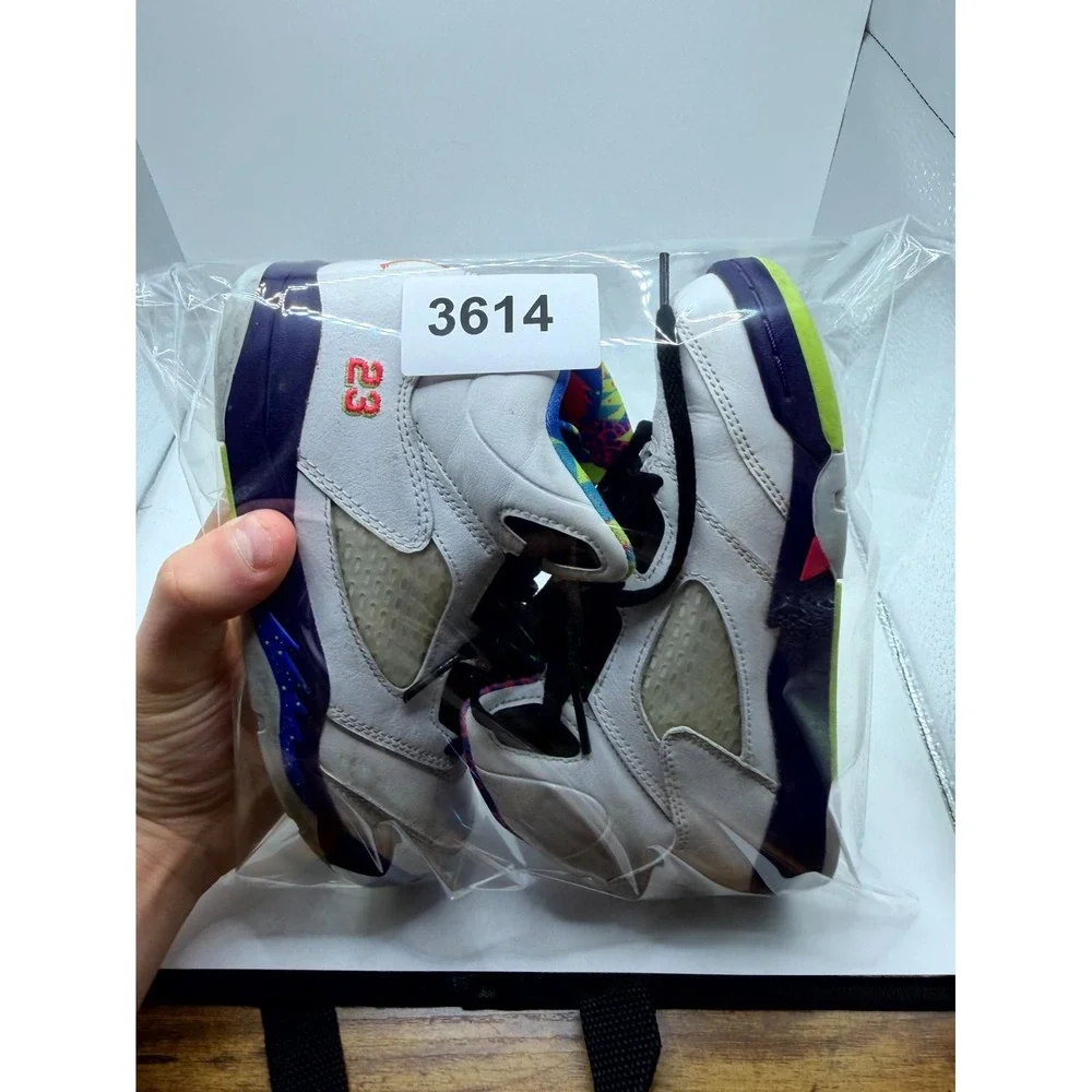 Air‎ Jordan 5 Retro PS Alternate Bel-Air DB3026-100 Kids 2 Sneaker White Leather
